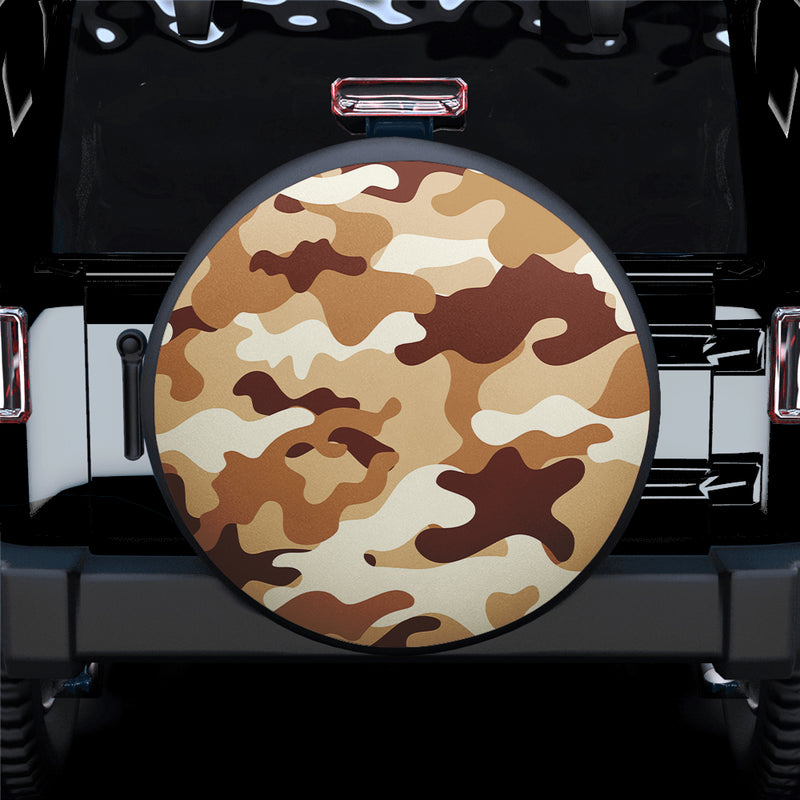 Camouflage US Army Bright Yellow Print Texture 2 Car Spare Tire Covers Gift For Campers Nearkii