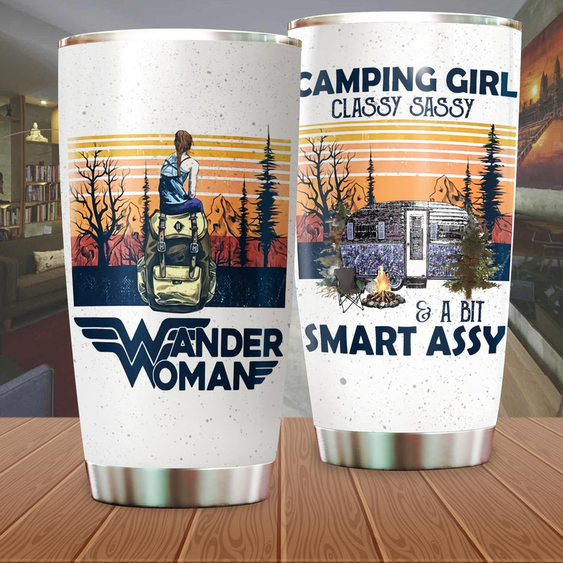 Camping Girl Classy Sassy & A Bit Smart Assy Camping Camfire Tumbler 2023 Nearkii