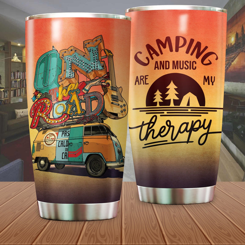 Camping And Misuc Are My Therapy Camping Camfire Tumbler 2023 Nearkii