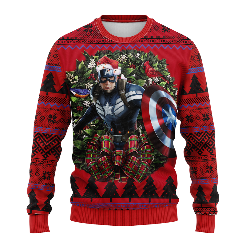 Captain America 1 Noel Mc Ugly Christmas Sweater Thanksgiving Gift Nearkii