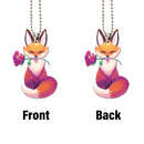 Fox Roses Car Ornament Custom Car Accessories Decorations