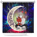 Chainsaw Man Love You To The Moon Galaxy Shower Curtain Nearkii