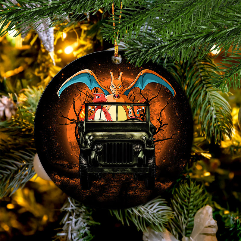 Charizard Charmender Drive Jeep Halloween Moonlight Mica Circle Ornament Perfect Gift For Holiday Nearkii
