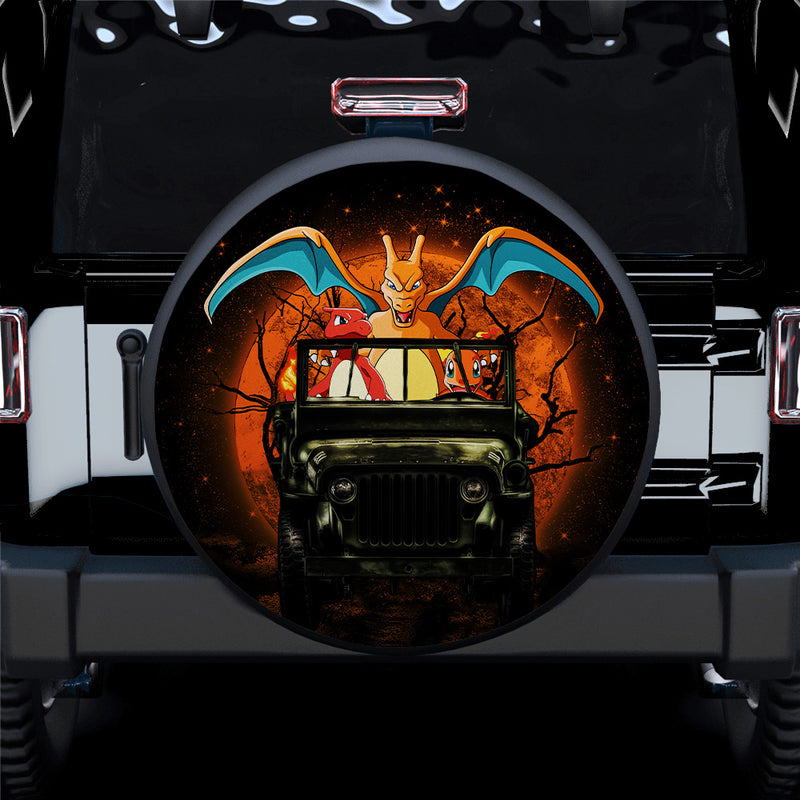 Charizard Charmender Pokemon Ride Jeep Moonlight Halloween Funny Car Spare Tire Covers Gift For Campers Nearkii