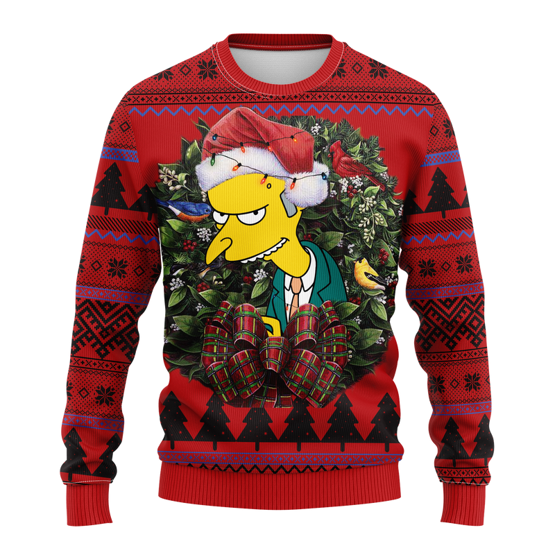 Charles Montgomery Burns Simpsons Mc Ugly Christmas Sweater Thanksgiving Gift Nearkii