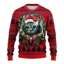 Cheshire Cat Alice In Wonderland Noel Mc Ugly Christmas Sweater Thanksgiving Gift Nearkii