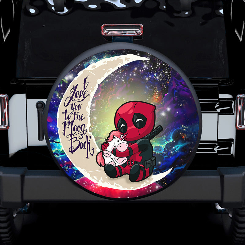 Chibi Deadpool Unicorn Toy Love You To The Moon Galaxy Spare Tire Covers Gift For Campers Nearkii
