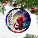 Chibi Deadpool Unicorn Toy Love You To The Moon Galaxy Mica Circle Ornament Perfect Gift For Holiday Nearkii