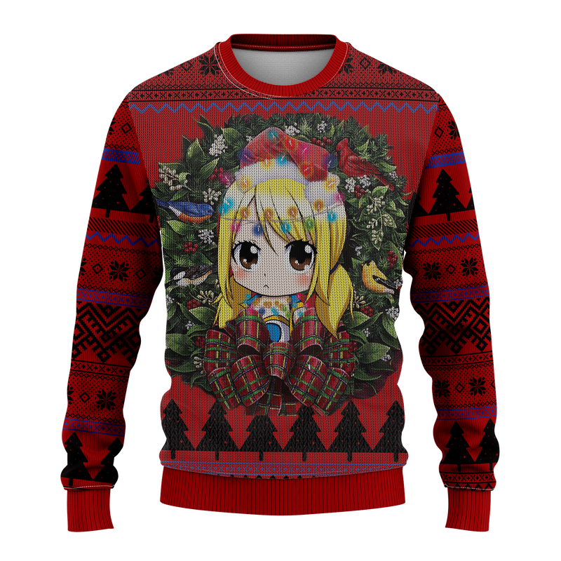 Chibi Lucy Fairy Tail Mc Ugly Christmas Sweater Thanksgiving Gift Nearkii