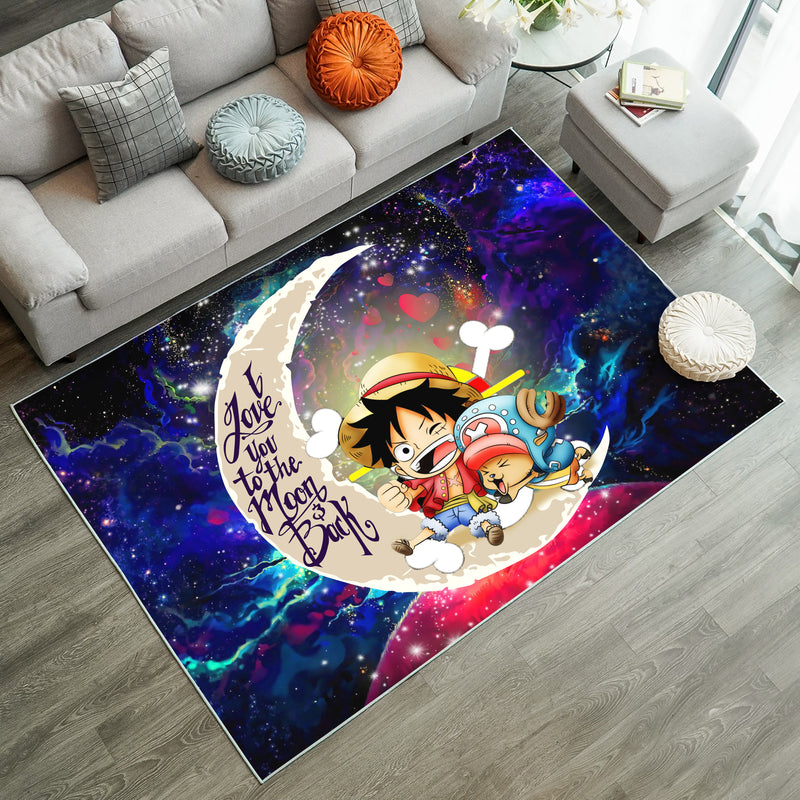 Chibi Luffy And Chopper One Piece Anime Love You To The Moon Galaxy Rug Carpet Rug Home Room Decor Nearkii