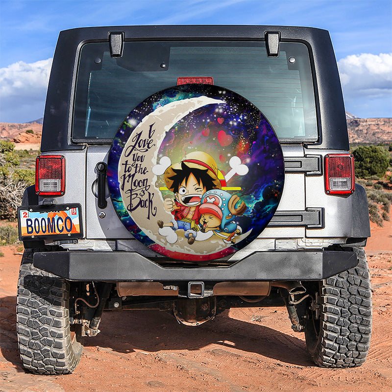 Chibi Luffy And Chopper One Piece Anime Love You To The Moon Galaxy Car Spare Tire Covers Gift For Campers Nearkii