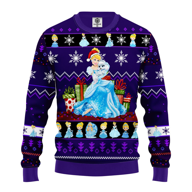 Cinderella Ugly Christmas Sweater Purple Amazing Gift Idea Thanksgiving Gift Nearkii