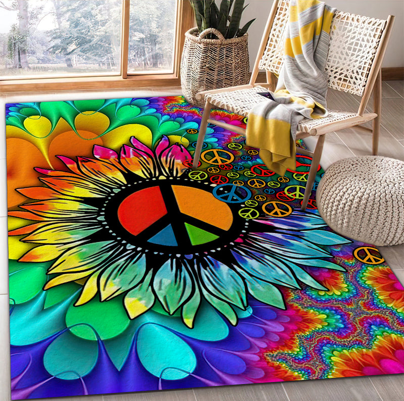 Colorful Hippie Sunflower Rug Carpet Rug Home Room Decor Nearkii