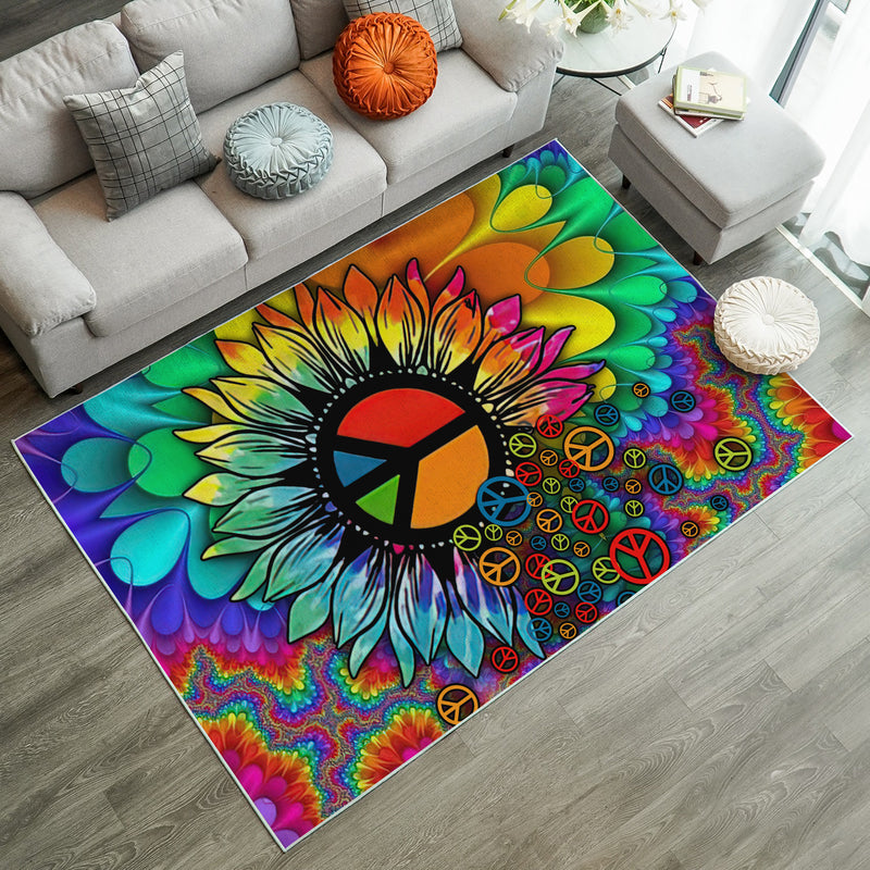 Colorful Hippie Sunflower Rug Carpet Rug Home Room Decor Nearkii