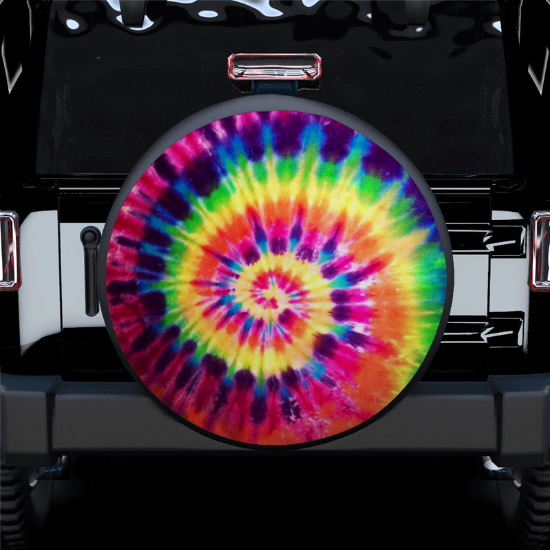 Colorful Tie Dye Jeep Car Spare Tire Cover Gift For Campers Nearkii