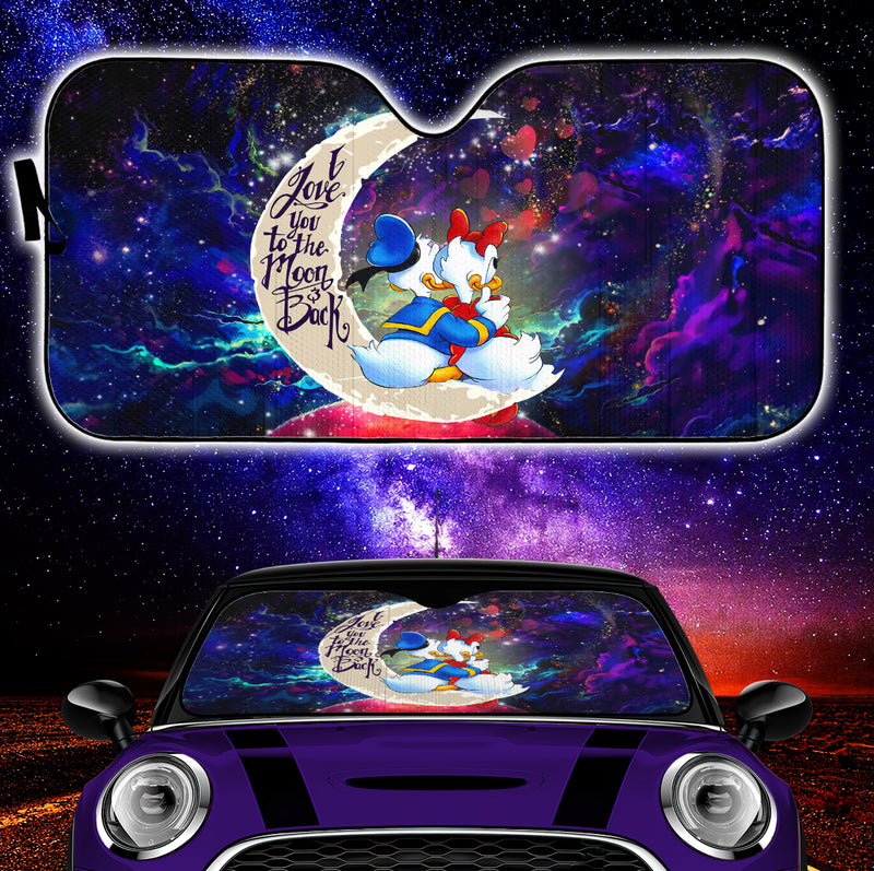 Couple Cute Duck Couple Love You To The Moon Galaxy Car Auto Sunshades Nearkii