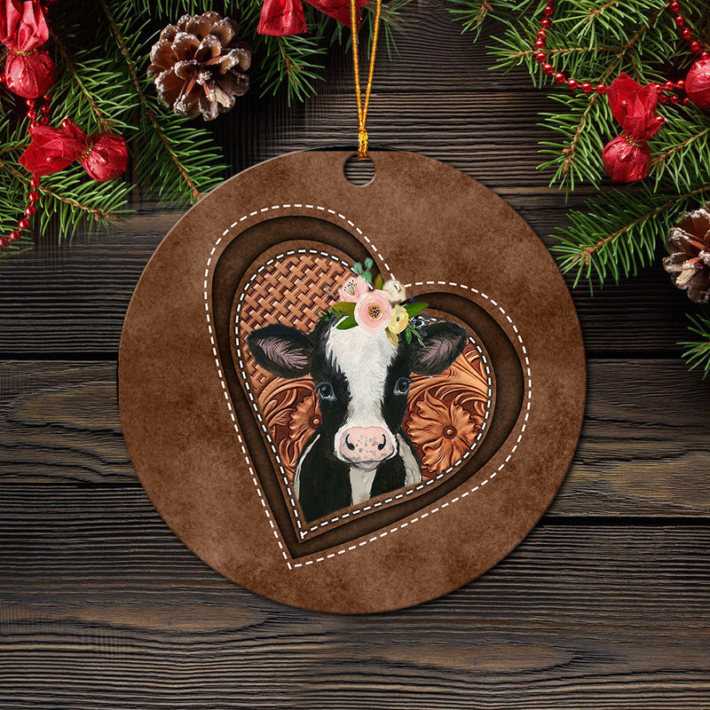 Cow Heart Flower Farm Mica Ornament Perfect Gift For Holiday Nearkii