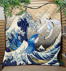 Lugia Vs Kyogre The Great Wave Japan Quilt Blanket