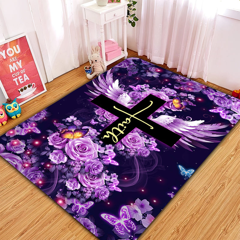 Cross Faith Rug Carpet Rug Home Room Decor Nearkii