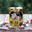 Cute Cats Sunflower Zipper Wine Tumbler Nearkii