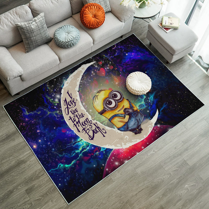 Cute Minions Despicable Me Love You To The Moon Galaxy Carpet Rug Home Room Decor Nearkii