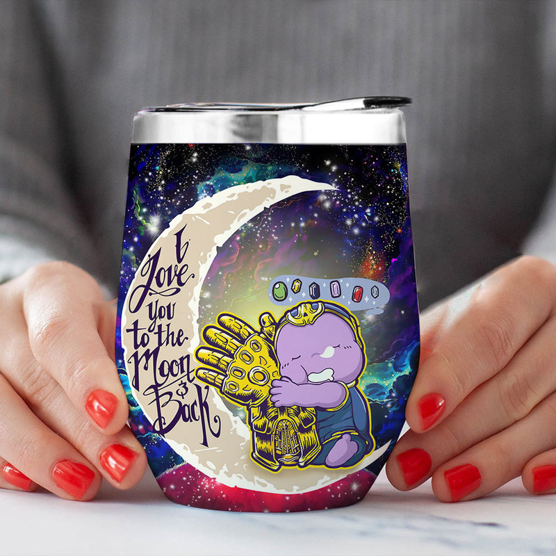 Cute Thanos Love You To Moon And Back Premium Wine Tumbler Nearkii