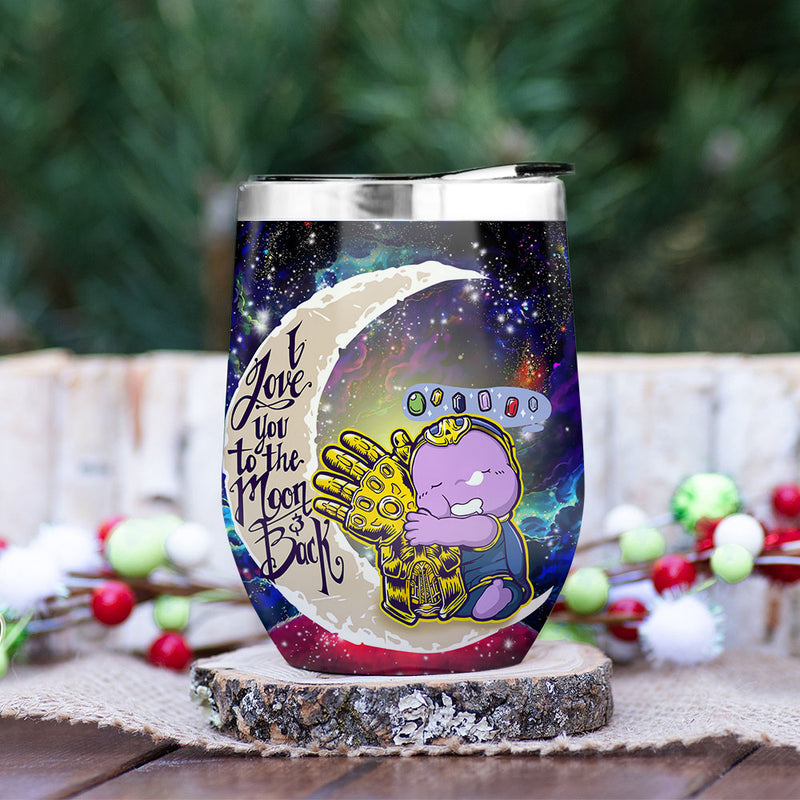 Cute Thanos Love You To Moon And Back Premium Wine Tumbler Nearkii