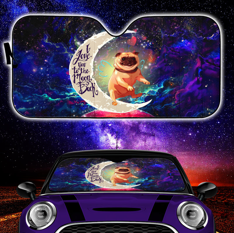 Cute Bull Dog Love You To The Moon Galaxy Car Auto Sunshades Nearkii