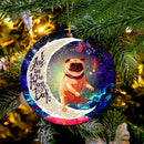 Cute Bull Dog Love You To The Moon Galaxy Mica Circle Ornament Perfect Gift For Holiday Nearkii