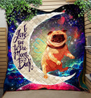 Cute Bull Dog Love You To The Moon Galaxy Quilt Blanket Nearkii