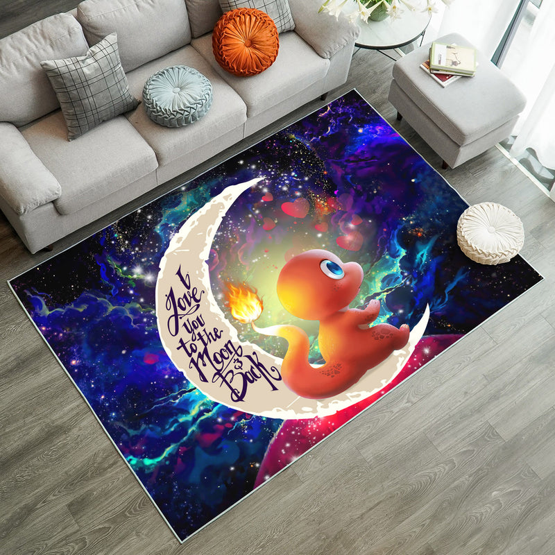 Cute Charmander Pokemon Love You To The Moon Galaxy Rug Carpet Rug Home Room Decor Nearkii