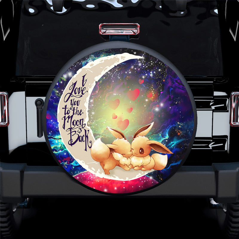 Cute Eevee Pokemon Couple Love You To The Moon Galaxy Spare Tire Covers Gift For Campers Nearkii