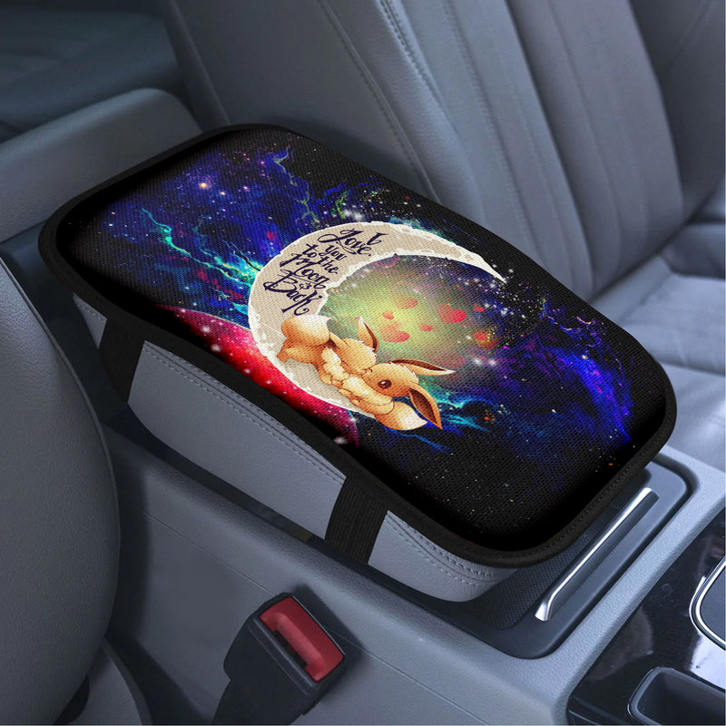 Cute Eevee Pokemon Couple Love To Moon Back Galaxy Premium Custom Armrest Center Console Cover Car Accessories Nearkii