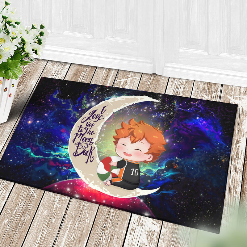 Cute Hinata Haikyuu Love You To The Moon Galaxy Back Doormat Home Decor Nearkii