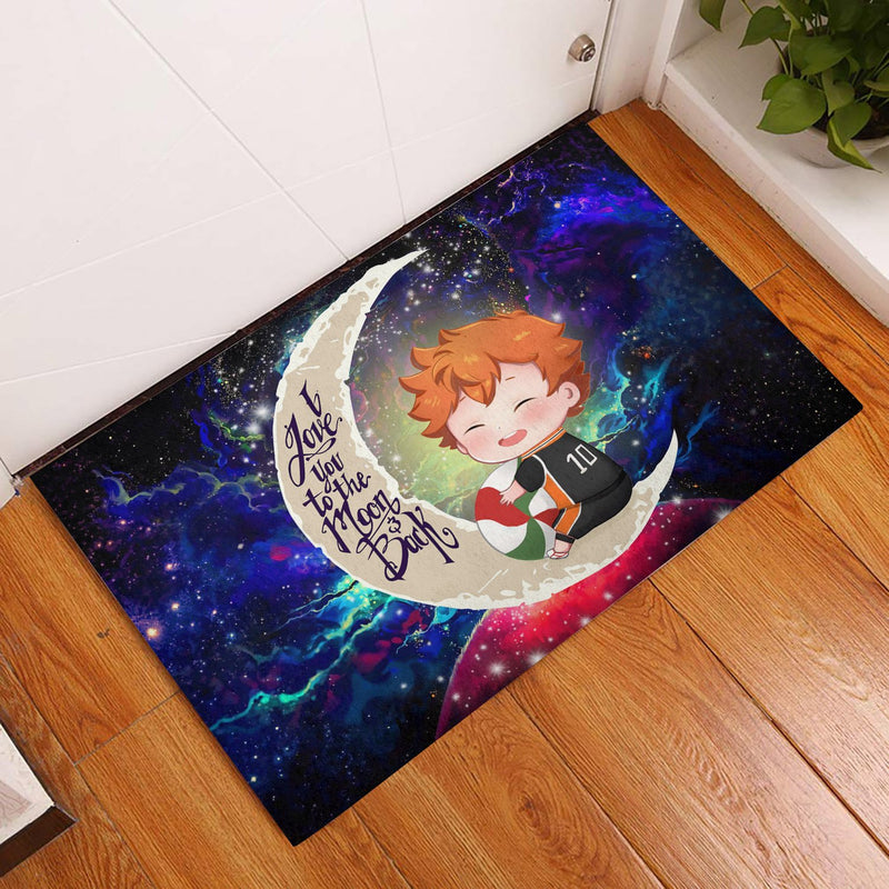 Cute Hinata Haikyuu Love You To The Moon Galaxy Back Doormat Home Decor Nearkii