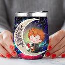 Cute Hinata Haikyuu Love You To Moon And Back Premium Wine Tumbler Nearkii