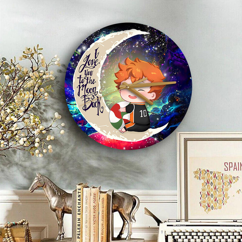 Cute Hinata Haikyuu Love You To The Moon Galaxy Wood Wall Clock Nearkii