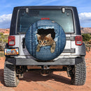 Cute Kitty Cat Jean Hiding Jeep Car Spare Tire Covers Gift For Campers Nearkii