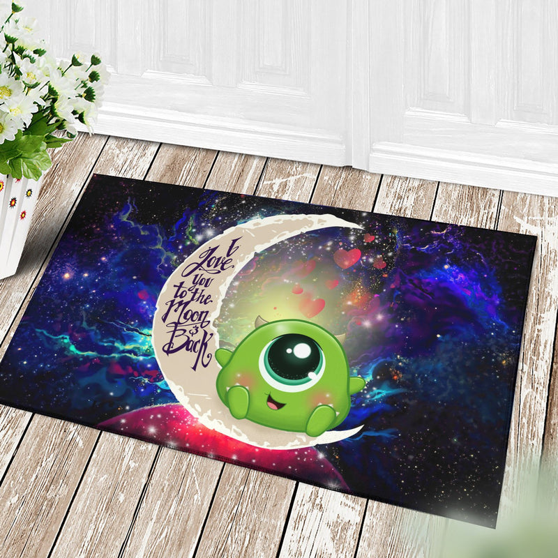 Cute Mike Monster Inc Love You To The Moon Galaxy Back Doormat Home Decor Nearkii