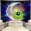 Cute Mike Monster Inc Moon And Back Galaxy Tapestry Room Decor Nearkii