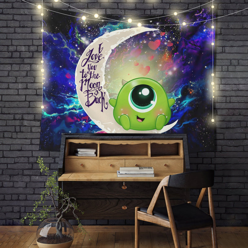 Cute Mike Monster Inc Moon And Back Galaxy Tapestry Room Decor Nearkii