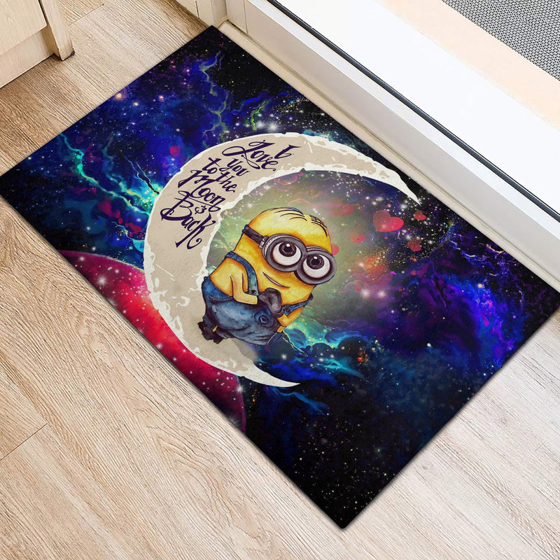 Cute Minions Despicable Me Love You To The Moon Galaxy Back Doormat Home Decor Nearkii