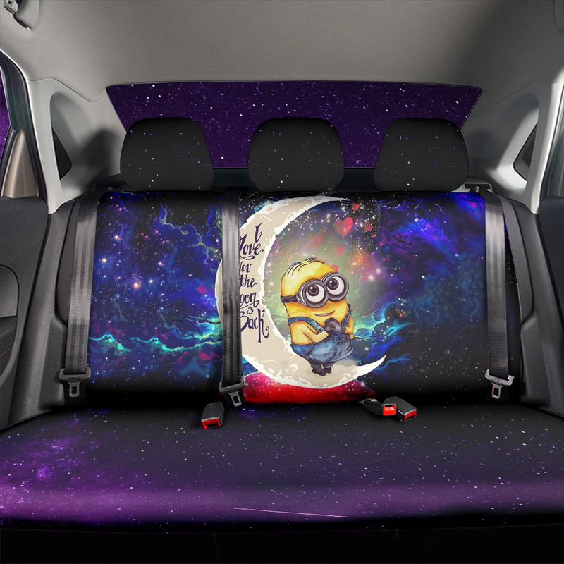 Cute Minions Despicable Me Love You To The Moon Galaxy Premium Custom Car Back Seat Covers Decor Protectors Nearkii