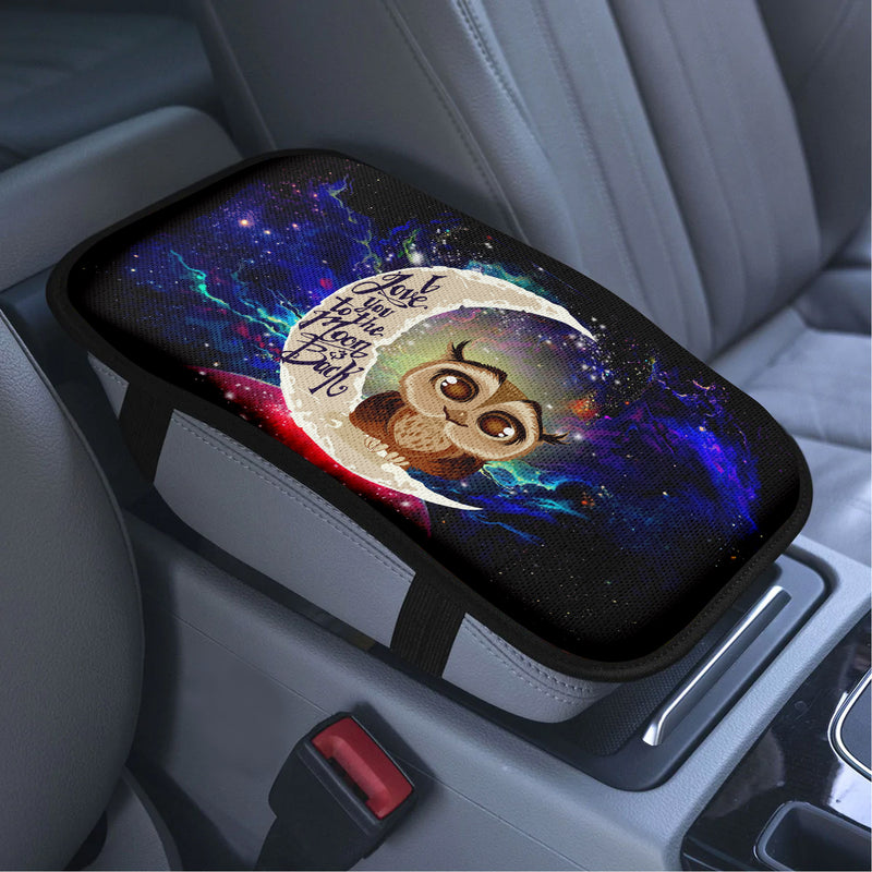 Cute Owl Love To Moon Back Galaxy Premium Custom Armrest Center Console Cover Car Accessories Nearkii