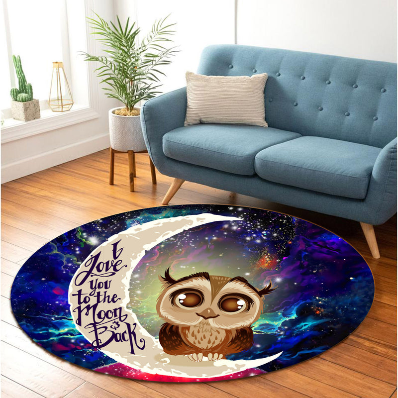 Cute Owl Love You To The Moon Galaxy Round Carpet Rug Bedroom Livingroom Home Decor Nearkii