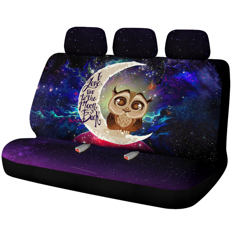 Cute Owl Love You To The Moon Galaxy Premium Custom Car Back Seat Covers Decor Protectors Nearkii