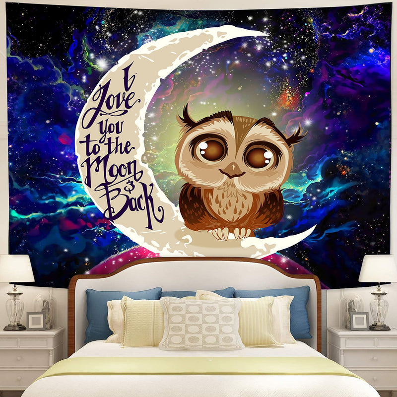 Cute Owl Moon And Back Tapestry Room Decor Nearkii