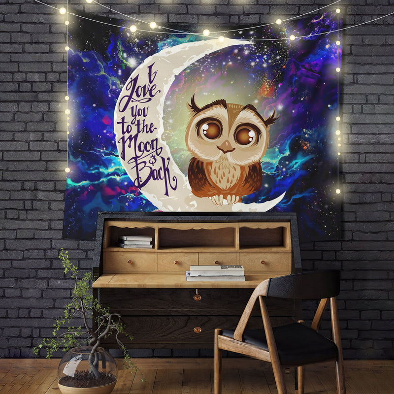 Cute Owl Moon And Back Tapestry Room Decor Nearkii
