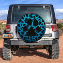 Blue Cute Dog Paw Cheetah Leopard Jaguar Pattern Jeep Car Spare Tire Covers Gift For Campers Nearkii