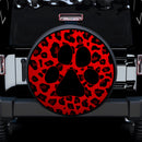 Red Cute Dog Paw Cheetah Leopard Jaguar Pattern Jeep Car Spare Tire Covers Gift For Campers Nearkii